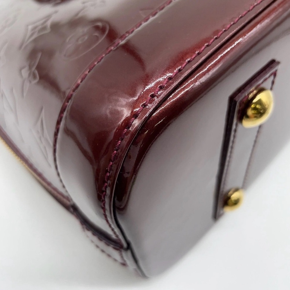 ✨ FULL SET ✨ Louis Vuitton Alma PM Monogram Vernis - Rouge Fauviste - Picture 10 of 16